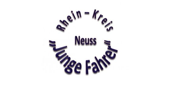 Junge Fahrer Rhein-Kreis Neuss im Kreis geschrieben. 